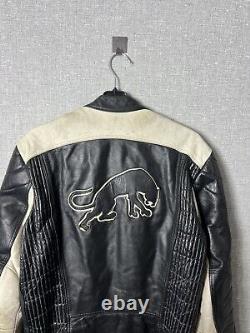 Vintage FURYGAN Leather Racing Jacket Big Logo Motorcycle Men's Size S