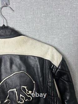 Vintage FURYGAN Leather Racing Jacket Big Logo Motorcycle Men's Size S