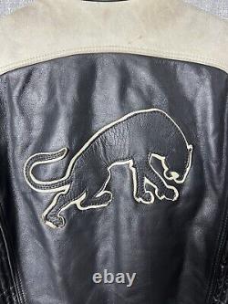 Vintage FURYGAN Leather Racing Jacket Big Logo Motorcycle Men's Size S