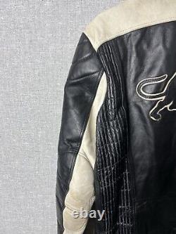 Vintage FURYGAN Leather Racing Jacket Big Logo Motorcycle Men's Size S
