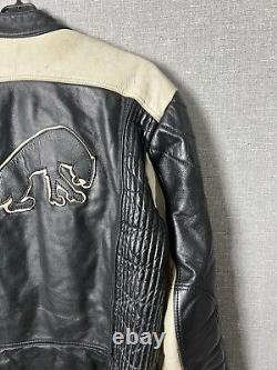 Vintage FURYGAN Leather Racing Jacket Big Logo Motorcycle Men's Size S