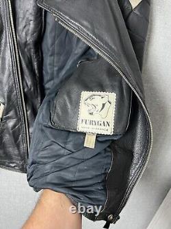 Vintage FURYGAN Leather Racing Jacket Big Logo Motorcycle Men's Size S