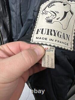Vintage FURYGAN Leather Racing Jacket Big Logo Motorcycle Men's Size S