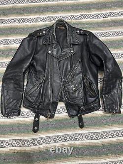 Vintage Fidelity Sportswear Steer Hide Leather Motorcycle Jacket 50s 21x25 USA