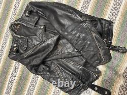 Vintage Fidelity Sportswear Steer Hide Leather Motorcycle Jacket 50s 21x25 USA
