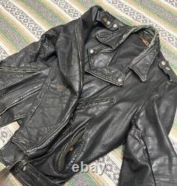 Vintage Fidelity Sportswear Steer Hide Leather Motorcycle Jacket 50s 21x25 USA