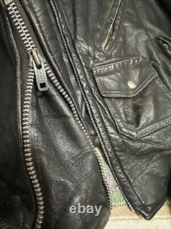 Vintage Fidelity Sportswear Steer Hide Leather Motorcycle Jacket 50s 21x25 USA