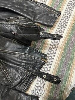 Vintage Fidelity Sportswear Steer Hide Leather Motorcycle Jacket 50s 21x25 USA