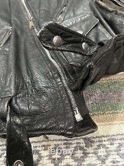 Vintage Fidelity Sportswear Steer Hide Leather Motorcycle Jacket 50s 21x25 USA