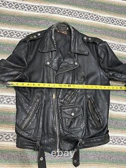 Vintage Fidelity Sportswear Steer Hide Leather Motorcycle Jacket 50s 21x25 USA