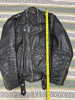 Vintage Fidelity Sportswear Steer Hide Leather Motorcycle Jacket 50s 21x25 USA