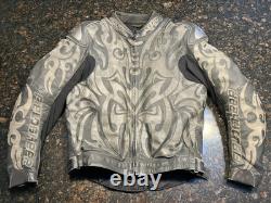 Vintage Fieldsheer Men's Leather Tribal Armored Motorcycle Jacket/Size Large