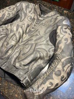 Vintage Fieldsheer Men's Leather Tribal Armored Motorcycle Jacket/Size Large