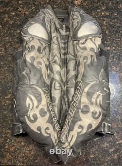 Vintage Fieldsheer Men's Leather Tribal Armored Motorcycle Jacket/Size Large