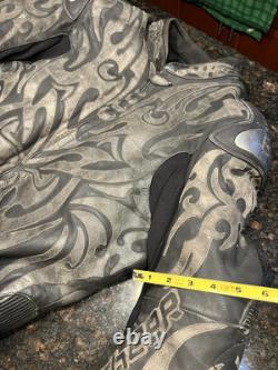 Vintage Fieldsheer Men's Leather Tribal Armored Motorcycle Jacket/Size Large