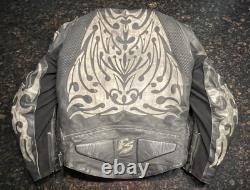Vintage Fieldsheer Men's Leather Tribal Armored Motorcycle Jacket/Size Large