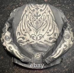 Vintage Fieldsheer Men's Leather Tribal Armored Motorcycle Jacket/Size Large
