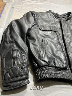Vintage FirstGear Leather Jacket Mens Large Bomber Motorcycle Hein Gericke 90s