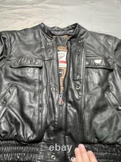 Vintage FirstGear Leather Jacket Mens Large Bomber Motorcycle Hein Gericke 90s