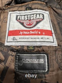 Vintage FirstGear Leather Jacket Mens Large Bomber Motorcycle Hein Gericke 90s
