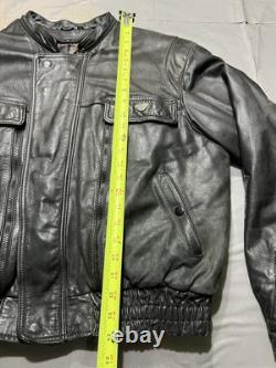 Vintage FirstGear Leather Jacket Mens Large Bomber Motorcycle Hein Gericke 90s