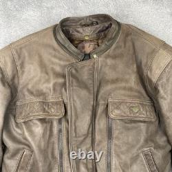 Vintage First Gear Leather Jacket Mens Brown Large Hein Gericke Motorcycle Liner