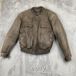 Vintage First Gear Leather Jacket Mens Brown Large Hein Gericke Motorcycle Liner