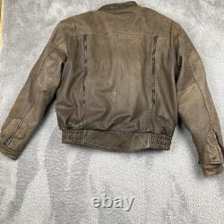 Vintage First Gear Leather Jacket Mens Brown Large Hein Gericke Motorcycle Liner
