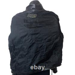 Vintage First Genine Leather Black Motorcycle Jacket With Zipper & Snap Details