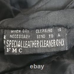 Vintage First Genuine Leather Motorcycle Biker Jacket Size 42 Medium