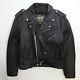 Vintage First Leather Classic Motorcycle Jacket Size 40 Black