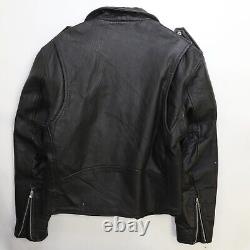 Vintage First Leather Classic Motorcycle Jacket Size 40 Black