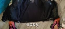 Vintage First Racing Armored Leather Motorcycle Jacket, XL Mens