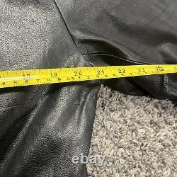 Vintage GAP Heavy Black Leather Jacket Full Zip Motorcycle Biker Style Size L