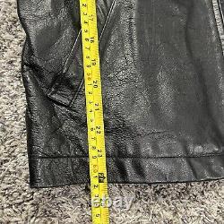 Vintage GAP Heavy Black Leather Jacket Full Zip Motorcycle Biker Style Size L