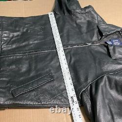 Vintage GAP Motorcycle Moto LEATHER jacket XS black 2000s y2k 112978-00-1