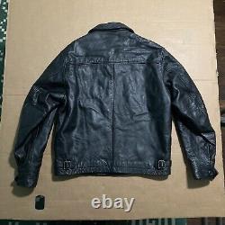 Vintage GAP Motorcycle Moto LEATHER jacket XS black 2000s y2k 112978-00-1