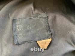 Vintage GOLD label BROOKS Leather Motorcycle Jacket cafe 44 DISTRESSED patina