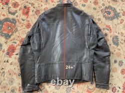Vintage GOLD label BROOKS Leather Motorcycle Jacket cafe 44 DISTRESSED patina