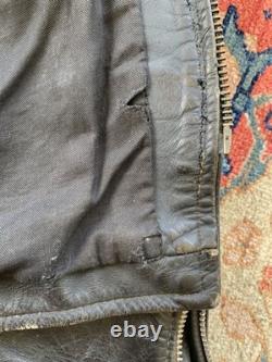 Vintage GOLD label BROOKS Leather Motorcycle Jacket cafe 44 DISTRESSED patina