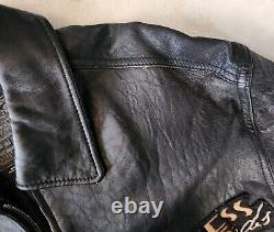 Vintage GUESS LEGENDS Leather Letterman Jacket Mens L Bomber Motorcycle Retro