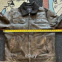 Vintage Gap Leather Jacket Men's XL Black Full Zip