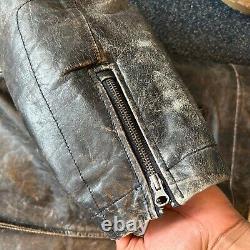 Vintage Gap Leather Jacket Men's XL Black Full Zip