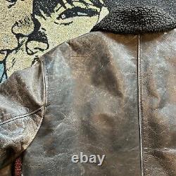 Vintage Gap Leather Jacket Men's XL Black Full Zip