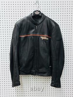 Vintage Genuine Harley Davidson Leather Jacket Motorcycle Mens L Ebroidered Logo