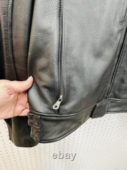 Vintage Genuine Harley Davidson Leather Jacket Motorcycle Mens L Ebroidered Logo