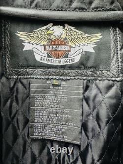 Vintage Genuine Harley Davidson Leather Jacket Motorcycle Mens L Ebroidered Logo