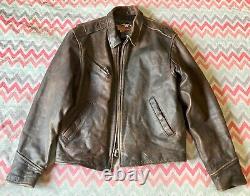 Vintage Genuine Harley Davidson Leather Motorcycle Biker Jacket GC Size M