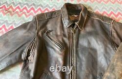 Vintage Genuine Harley Davidson Leather Motorcycle Biker Jacket GC Size M