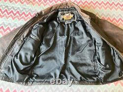 Vintage Genuine Harley Davidson Leather Motorcycle Biker Jacket GC Size M